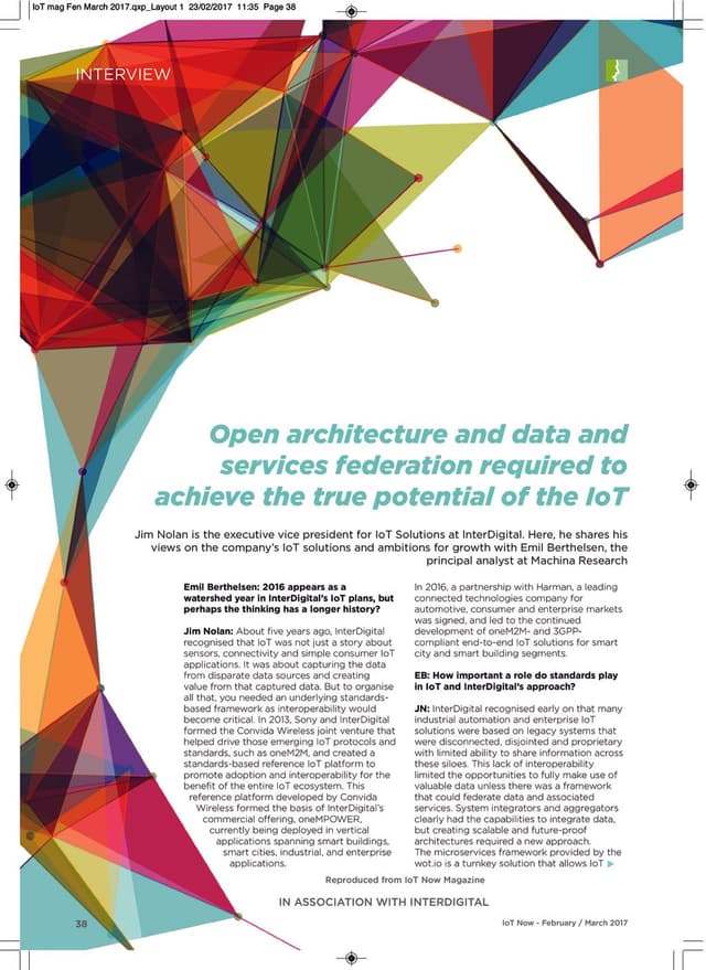 Thumbnail for the White Paper titled Interview: Open architecture and data and services federation required to achieve the true potential of the IoT