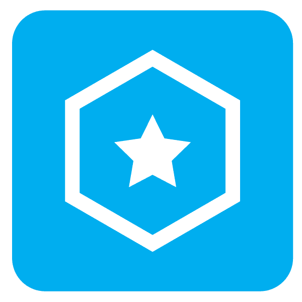 Blue icon of a star